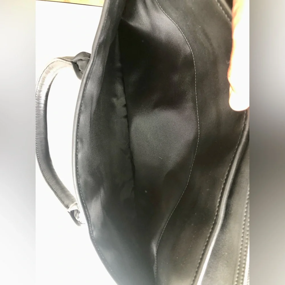 Vintage Coach Zip Top Compartment Briefcase Black Leather #0538 w/ hangtag